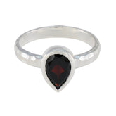 Zoey Elegant Black Gemstone Ring for Everyday Glam Garnet Red